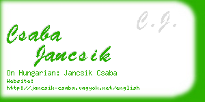 csaba jancsik business card